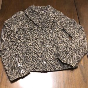 Women’s BKE zebra striped wool pea coat